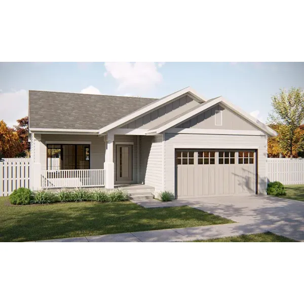 Craftsman House Plan Front Photo 02 - Alure One-Story Home 123D-0032 - Shop House Plans and More