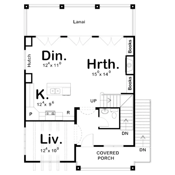 Spanish House Plan First Floor - Santa Monica Beach Home 123D-0033 - Shop House Plans and More