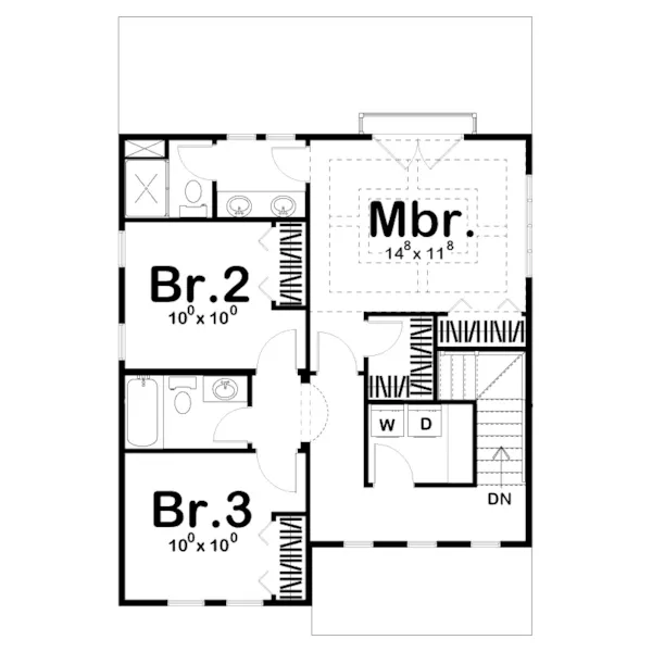 Spanish House Plan Second Floor - Santa Monica Beach Home 123D-0033 - Shop House Plans and More