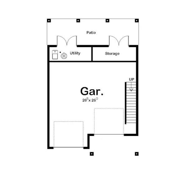 Spanish House Plan Lower Level Floor - Santa Monica Beach Home 123D-0033 - Shop House Plans and More