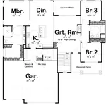 Country House Plan First Floor - Ridgeway Ranch Home 123D-0051 - Shop House Plans and More