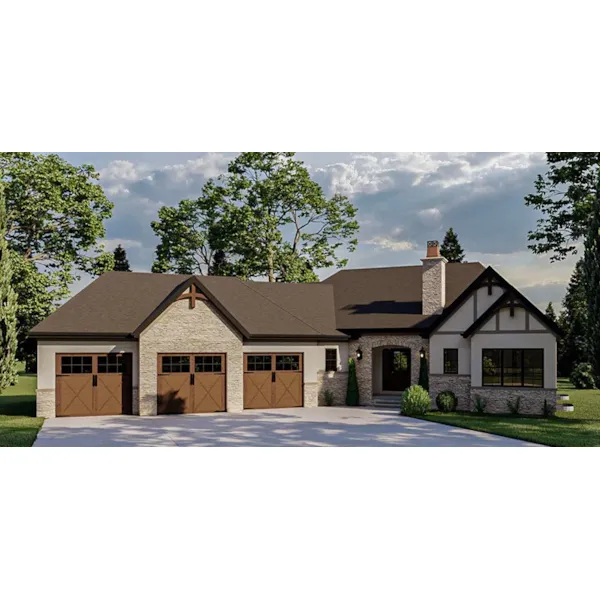 English Cottage House Plan Front of Home - Fox Borough European Home 123D-0052 - Shop House Plans and More