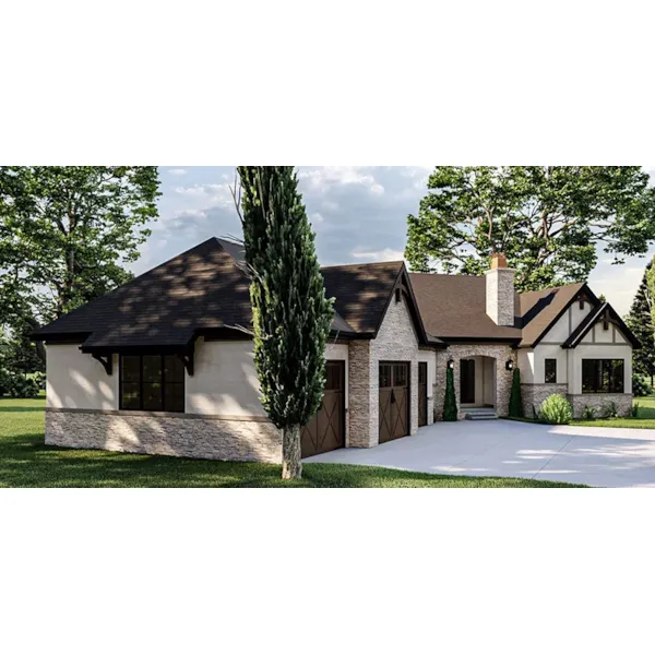 English Cottage House Plan Side View Photo - Fox Borough European Home 123D-0052 - Shop House Plans and More