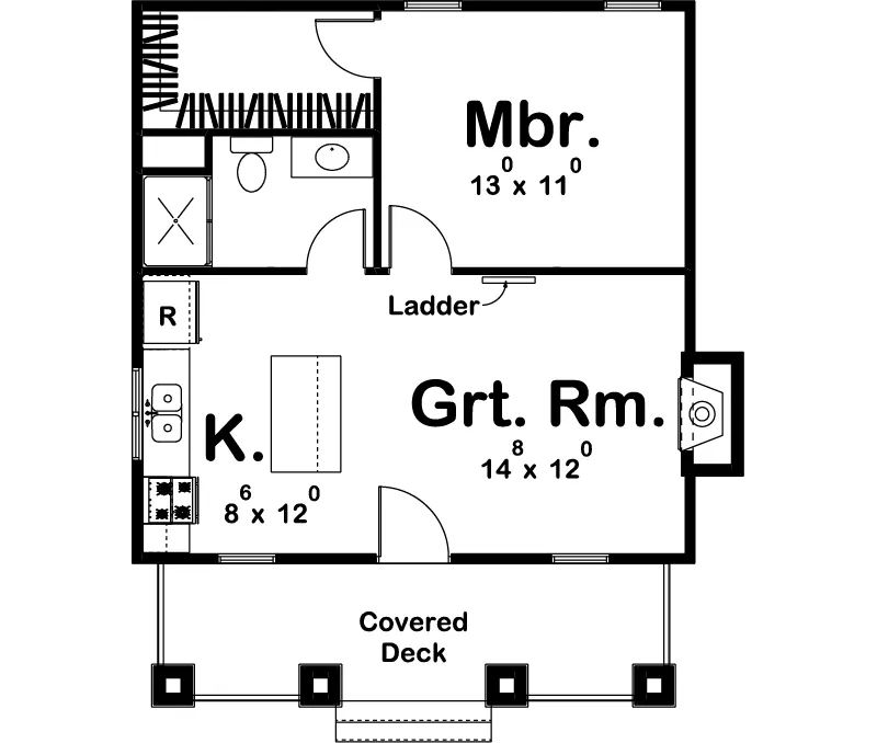 Craftsman House Plan First Floor - Madeline Hill Country Home 123D-0069 - Shop House Plans and More