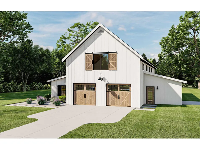 Prairie House Plan Front Photo 01 - Wakefield Way Barn Home 123D-0109 - Shop House Plans and More