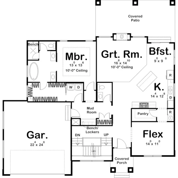 Vacation House Plan First Floor - Summit Landing Modern Home 123D-0117 - Shop House Plans and More