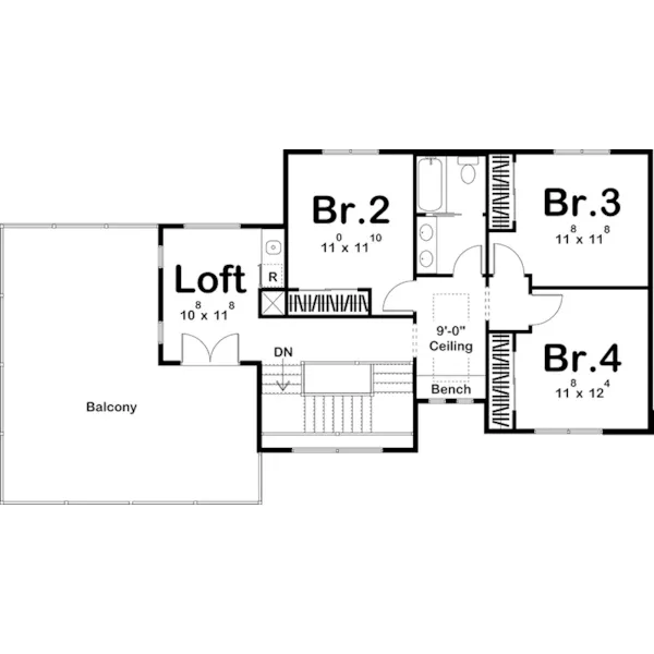 Vacation House Plan Second Floor - Summit Landing Modern Home 123D-0117 - Shop House Plans and More