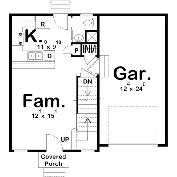 Modern House Plan First Floor - Naughton Modern Farmhouse 123D-0119 - Shop House Plans and More