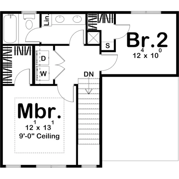 Modern House Plan Second Floor - Naughton Modern Farmhouse 123D-0119 - Shop House Plans and More