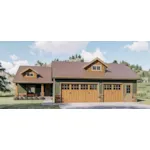 Craftsman House Plan Front of Home - Stockport Ranch Home 123D-0124 - Shop House Plans and More