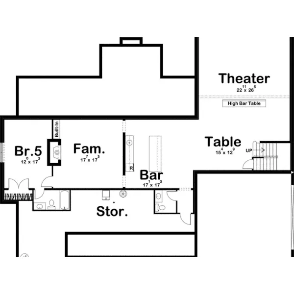 Lowcountry House Plan Basement Floor - Westchester Way Modern Farmhouse 123D-0151 - Shop House Plans and More