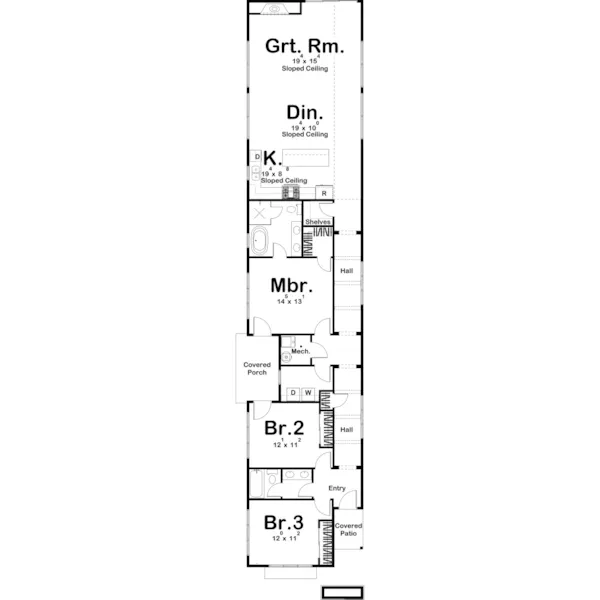 Beach & Coastal House Plan First Floor - Highlandpark Modern Home 123D-0155 - Shop House Plans and More