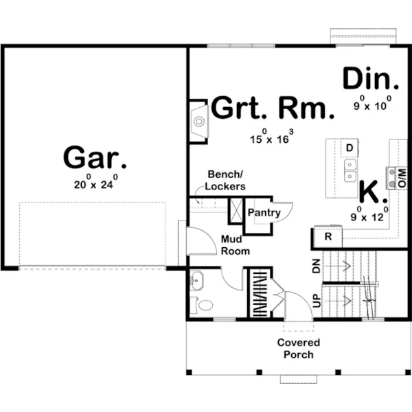 Traditional House Plan First Floor - Hopkins Lane Modern Farmhouse 123D-0170 - Shop House Plans and More