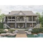 Beach & Coastal House Plan Rear Photo 01 - Bull Lake Waterfront Home 123D-0211 - Shop House Plans and More