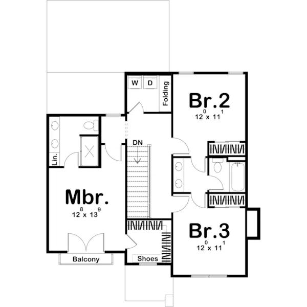 Contemporary House Plan Second Floor - Lake View Modern Home  123D-0230 - Shop House Plans and More