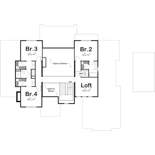 European House Plan Second Floor - Cherrywood Modern Farmhouse 123D-0231 - Shop House Plans and More