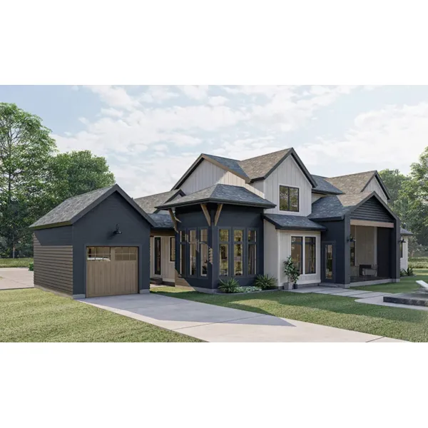 European House Plan Side View Photo 01 - Cherrywood Modern Farmhouse 123D-0231 - Shop House Plans and More