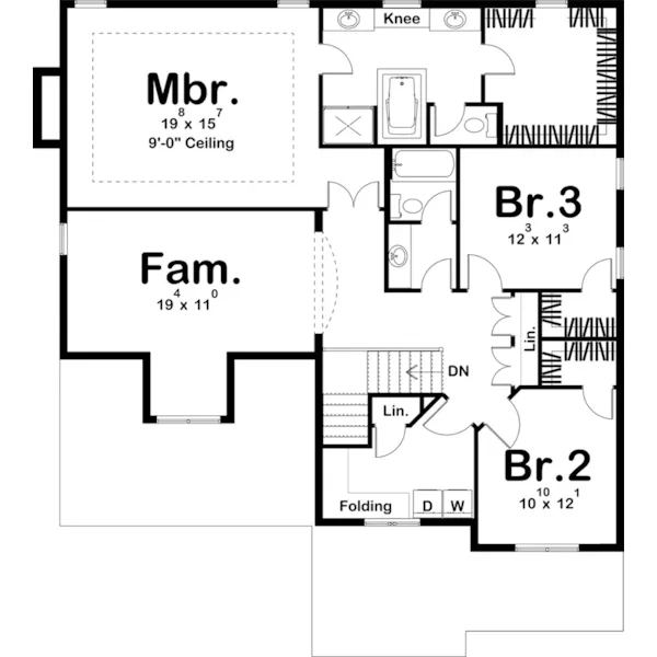 Contemporary House Plan Second Floor - Stoneybrook Modern Farmhouse 123D-0248 - Shop House Plans and More