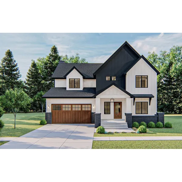 Contemporary House Plan Front of Home - Stoneybrook Modern Farmhouse 123D-0248 - Shop House Plans and More