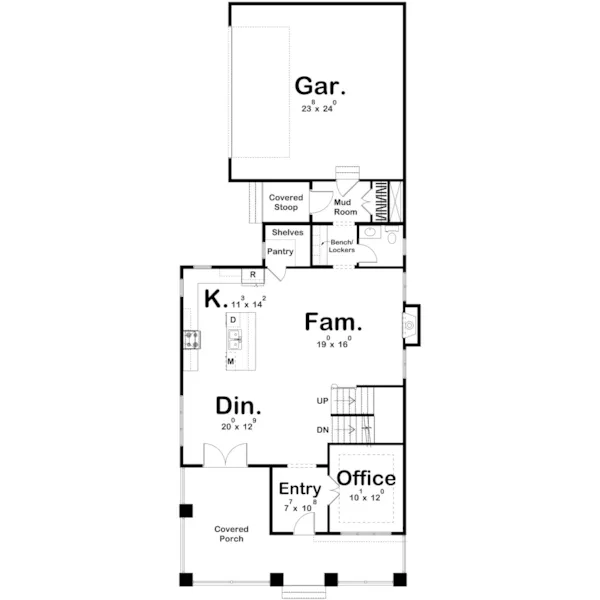 Craftsman House Plan First Floor - Oakwood Park Craftsman Home  123D-0272 - Shop House Plans and More