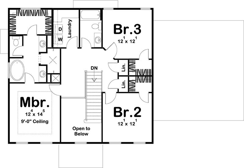 Southern House Plan Second Floor - Charleston Southern Home 123D-0291 | House Plans and More