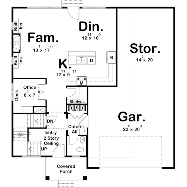 Southern House Plan First Floor - Laramie Farmhouse 123D-0297 | House Plans and More