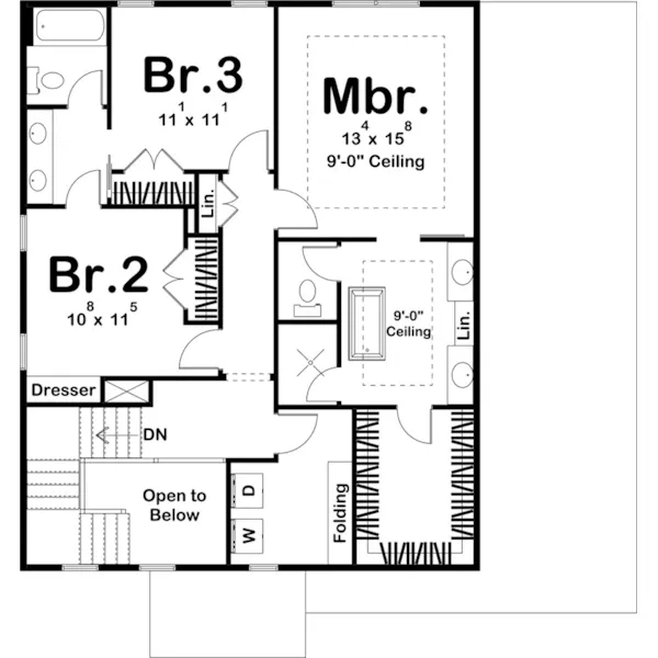 Southern House Plan Second Floor - Laramie Farmhouse 123D-0297 | House Plans and More