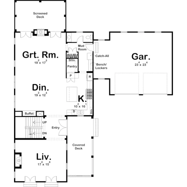 Modern House Plan First Floor - Ashville Hill Southern Home 123D-0299 | House Plans and More