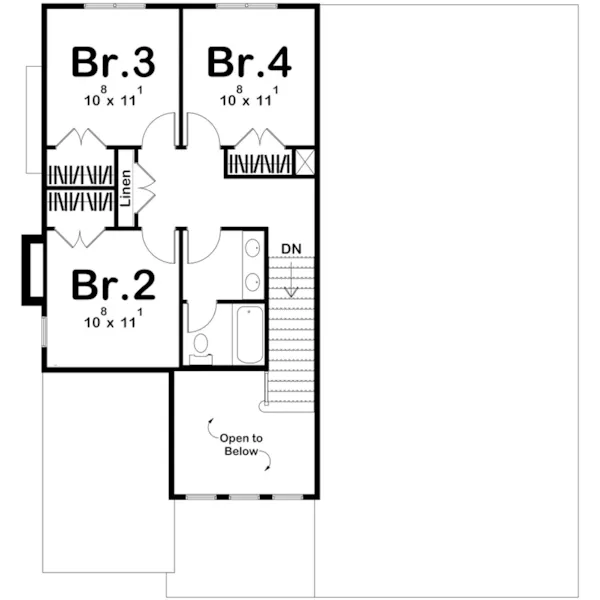 Traditional House Plan Second Floor - Dunnig Two-Story Home 123D-0302 | House Plans and More