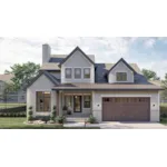 Traditional House Plan Front of Home - Dunnig Two-Story Home 123D-0302 | House Plans and More