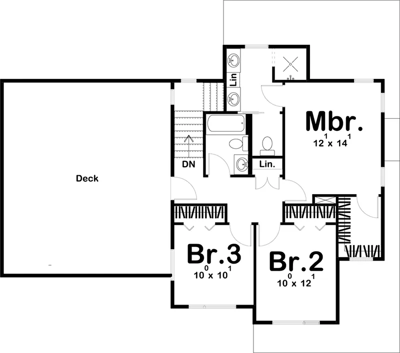 Rustic House Plan Second Floor - Quinn Modern Home 123D-0303 | House Plans and More