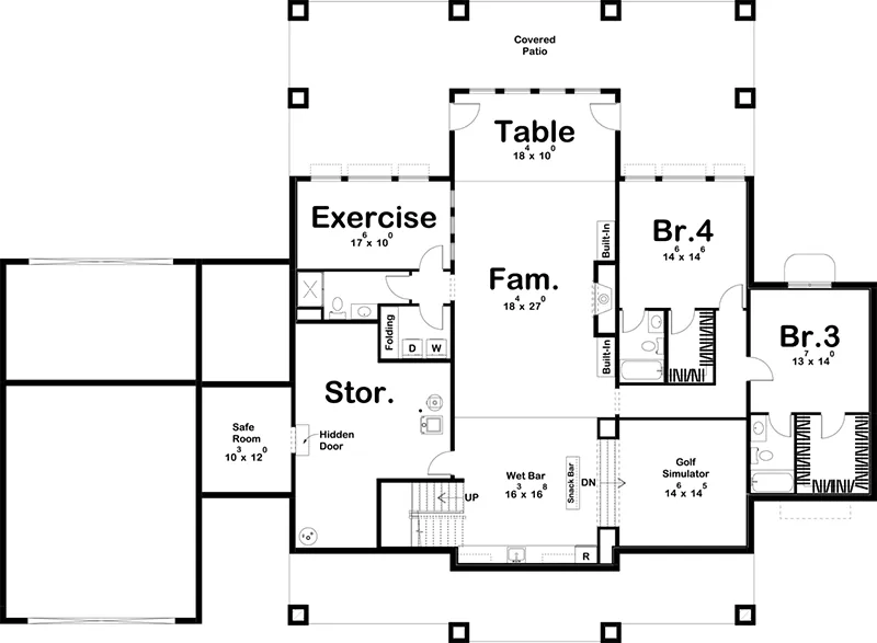 Craftsman House Plan Basement Floor - Bramble Hill Craftsman Home 123D-0313 | House Plans and More