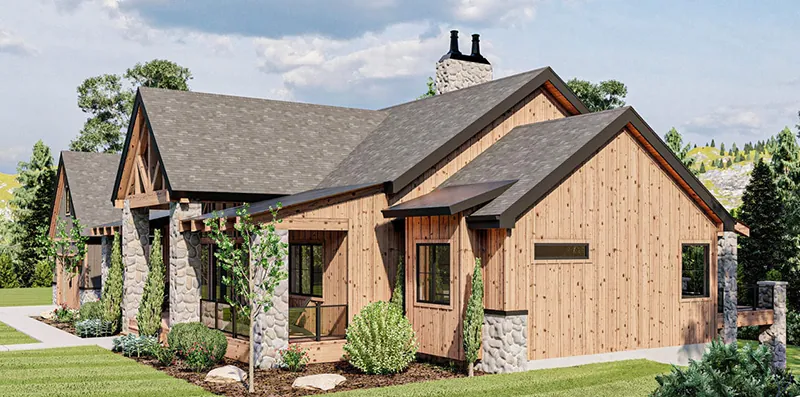 Ranch House Plan Side View Photo 01 - Bramble Hill Craftsman Home 123D-0313 | House Plans and More