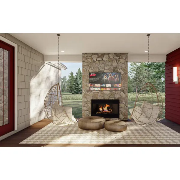 Lake House Plan Fireplace Photo 01 - Stoney Hill Modern Farmhouse 123D-0317 | House Plans and More