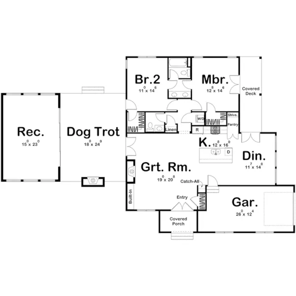 Lake House Plan First Floor - Stoney Hill Modern Farmhouse 123D-0317 | House Plans and More