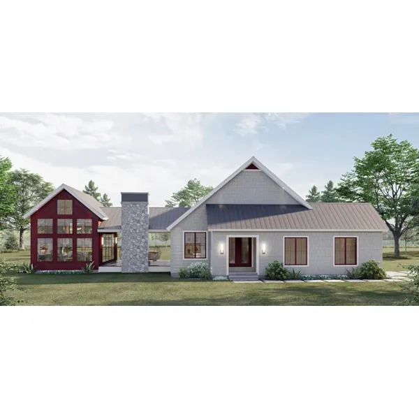 Lake House Plan Front of Home - Stoney Hill Modern Farmhouse 123D-0317 | House Plans and More