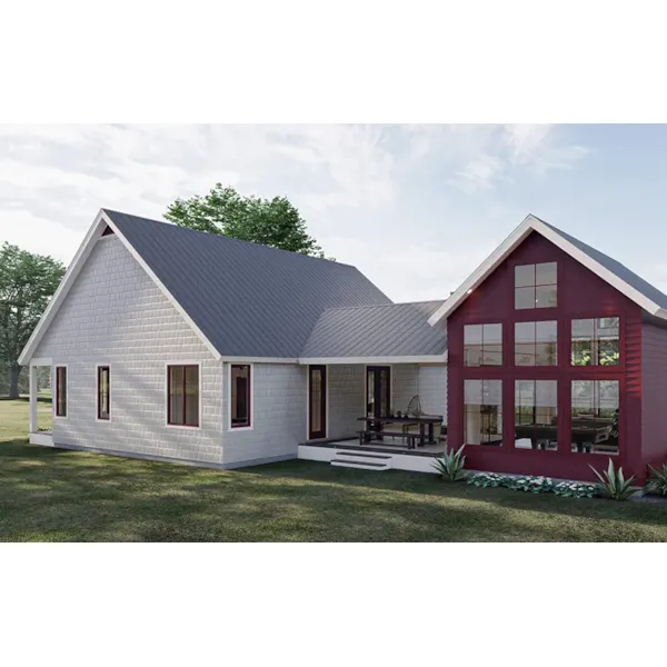 Lake House Plan Rear Photo 01 - Stoney Hill Modern Farmhouse 123D-0317 | House Plans and More