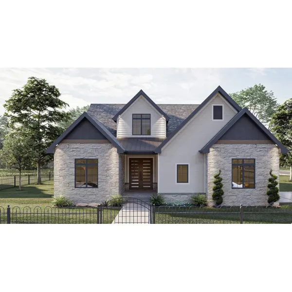 Modern House Plan Front of Home - Hickory Creek Two-Story Home 123D-0322 | House Plans and More