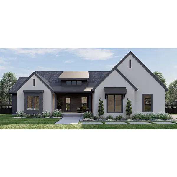 Modern House Plan Front of Home - Fullerton Trail Modern Home 123D-0323 - Shop House Plans and More