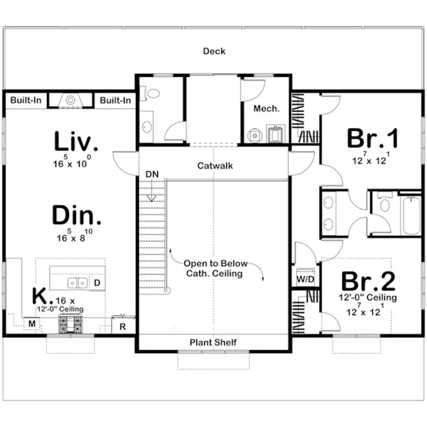 Florida House Plan Second Floor - Hazel Modern Farmhouse 123D-0326 | House Plans and More