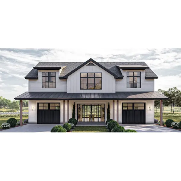 Florida House Plan Front of Home - Hazel Modern Farmhouse 123D-0326 | House Plans and More