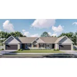 Ranch House Plan Front of Home - Springfields Duplex 123D-0334 | House Plans and More