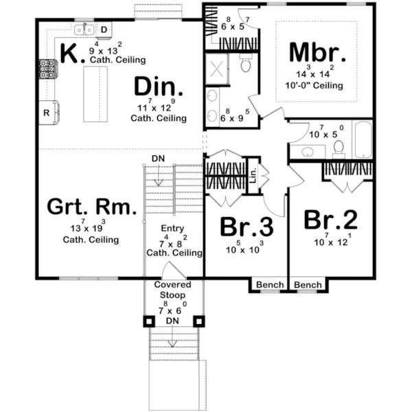 First Floor - 123D-0382 | House Plans and More