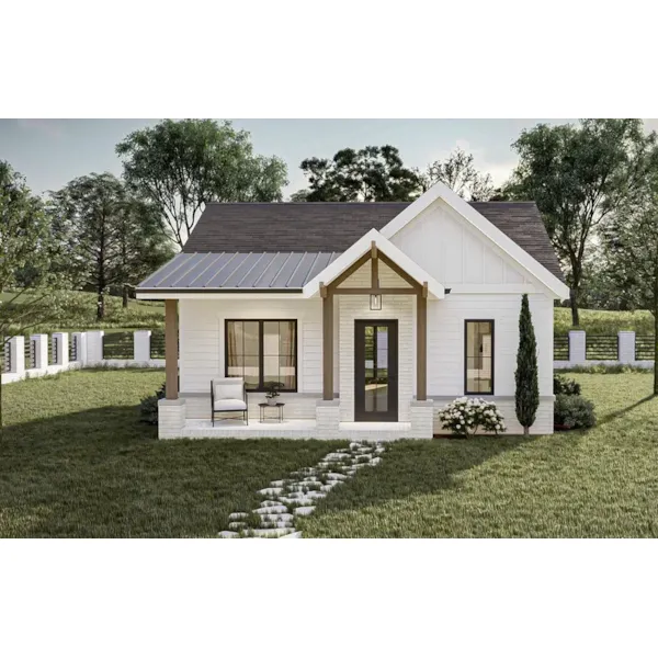 Modern Farmhouse Plan Front of Home - Fairview Cottage ADU Home Plan