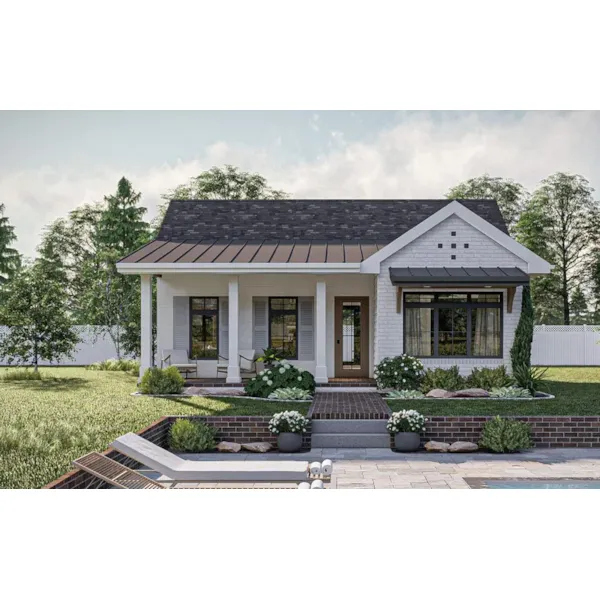 Building Plans Front of Home - Spring Rose Cottage Home Plan