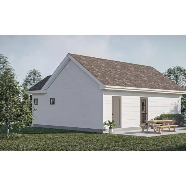 Building Plans Rear Photo 01 - Spring Rose Cottage Home Plan