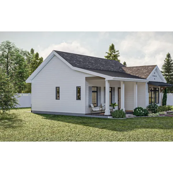 Building Plans Side View Photo - Spring Rose Cottage Home Plan