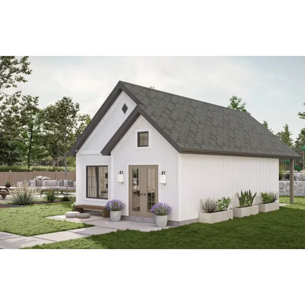 Modern Farmhouse Plan Right Elevation - Diamond Crest Modern Farmhouse Plan