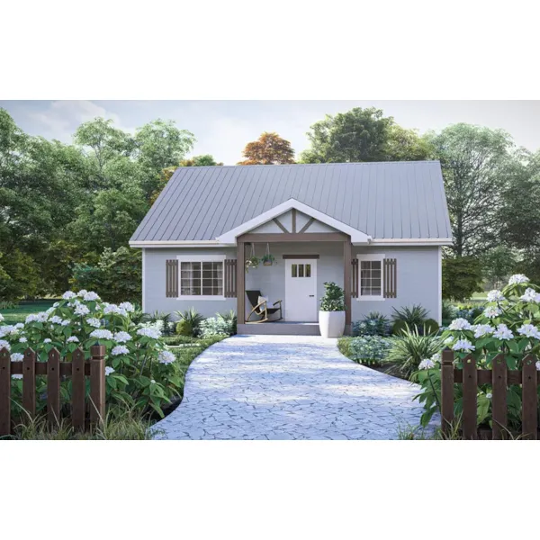 Building Plans Front of Home - Grady Cottage Home Plan