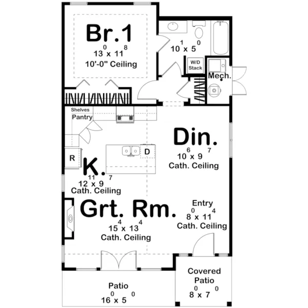 Ranch House Plan First Floor - Cedar Creek Cove Craftsman Home Plan